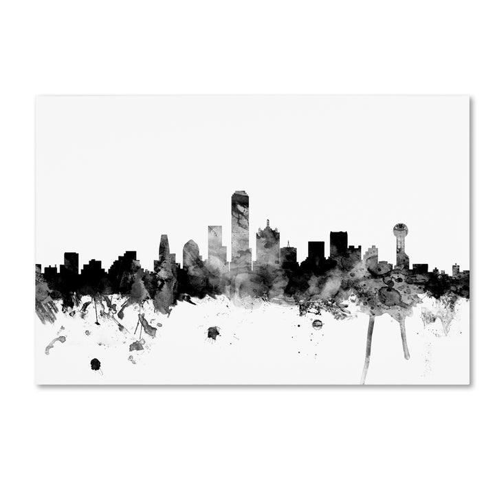 Michael Tompsett Dallas Texas Skyline BandW Canvas Art 16 x 24 Image 1