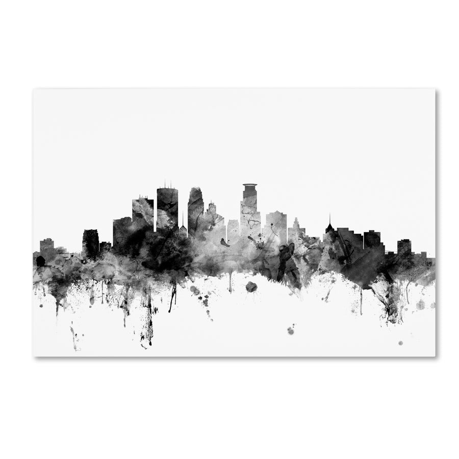 Michael Tompsett Minneapolis MN Skyline BandW Canvas Art 16 x 24 Image 1