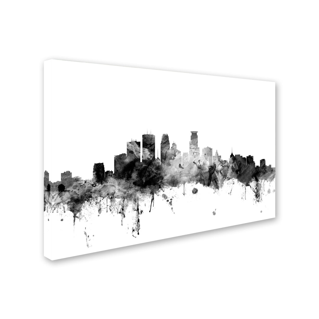 Michael Tompsett Minneapolis MN Skyline BandW Canvas Art 16 x 24 Image 2