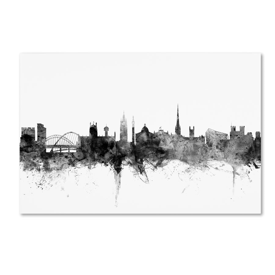 Michael Tompsett Newcastle England Skyline BandW Canvas Art 16 x 24 Image 1