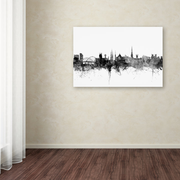 Michael Tompsett Newcastle England Skyline BandW Canvas Art 16 x 24 Image 3