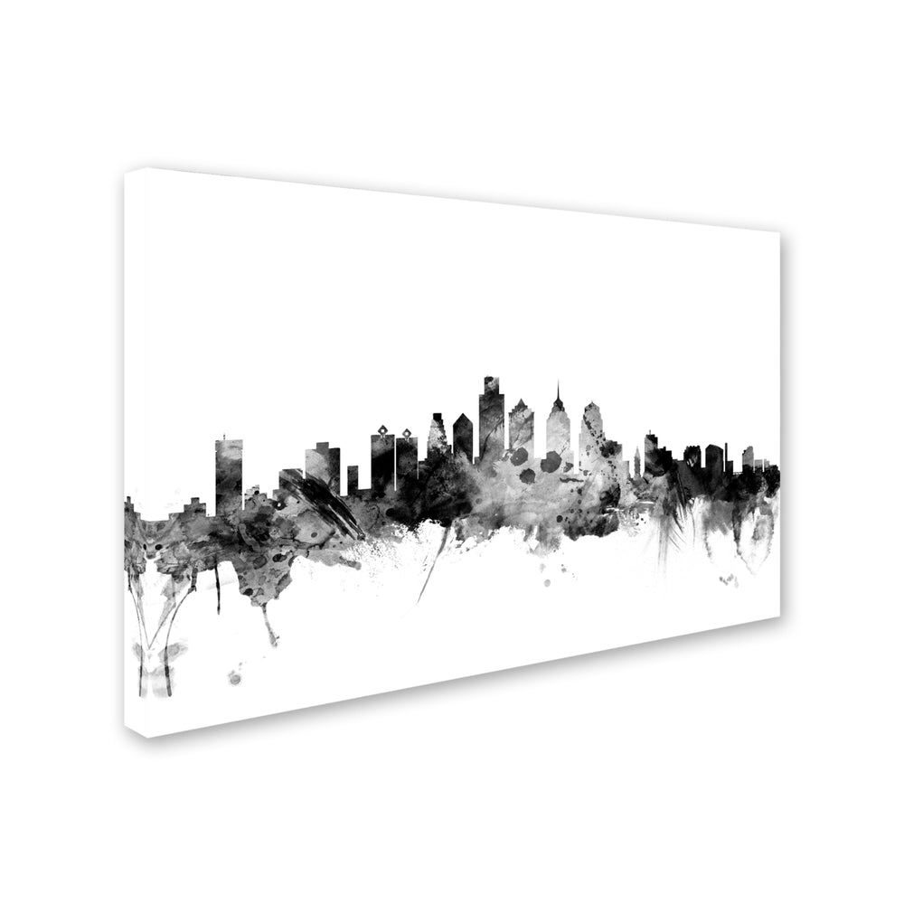 Michael Tompsett Philadelphia PA Skyline BandW Canvas Art 16 x 24 Image 2