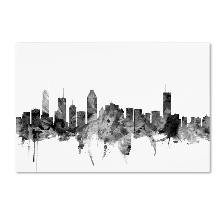 Michael Tompsett Montreal Canada Skyline BandW Canvas Art 16 x 24 Image 1
