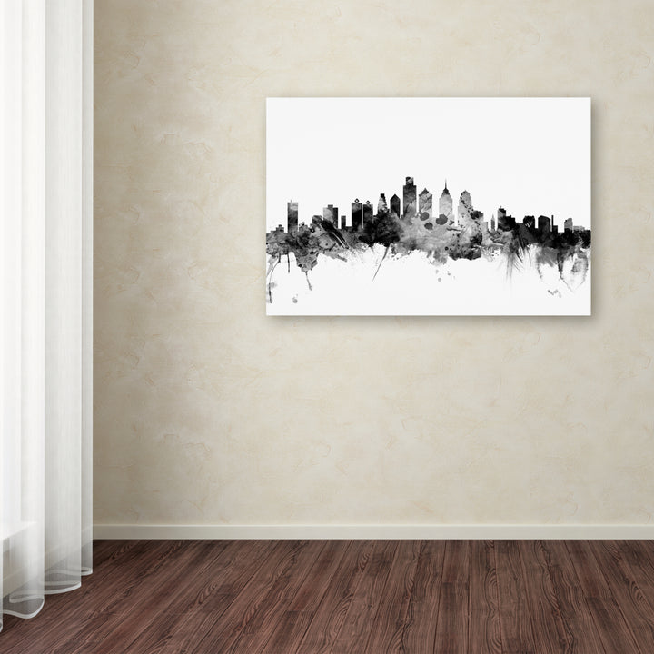 Michael Tompsett Philadelphia PA Skyline BandW Canvas Art 16 x 24 Image 3