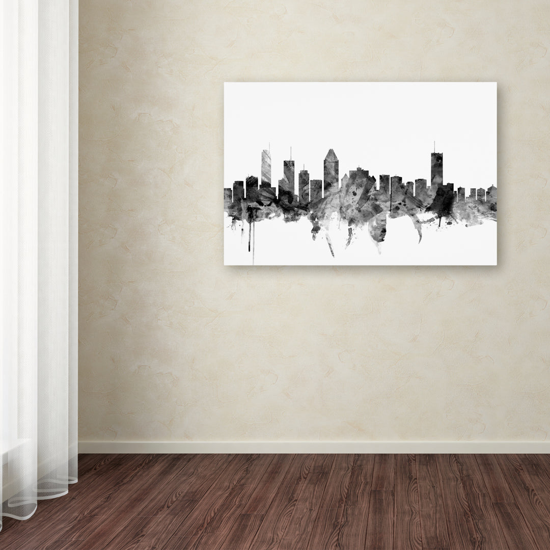 Michael Tompsett Montreal Canada Skyline BandW Canvas Art 16 x 24 Image 3