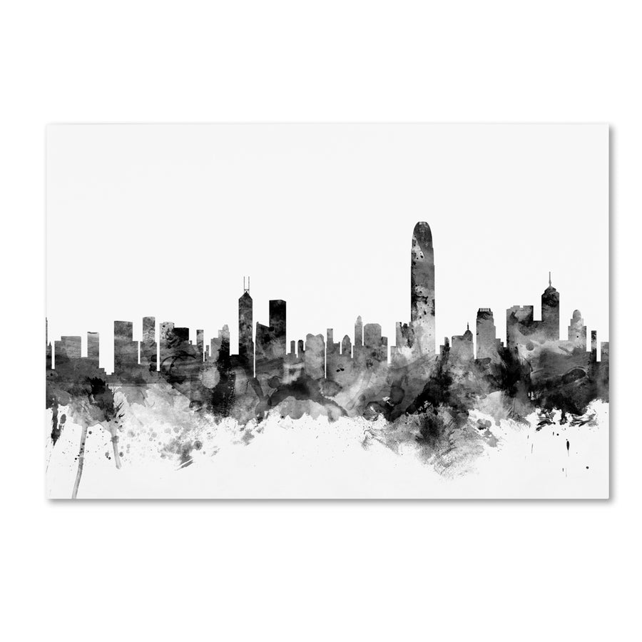 Michael Tompsett Hong Kong Skyline BandW Canvas Art 16 x 24 Image 1
