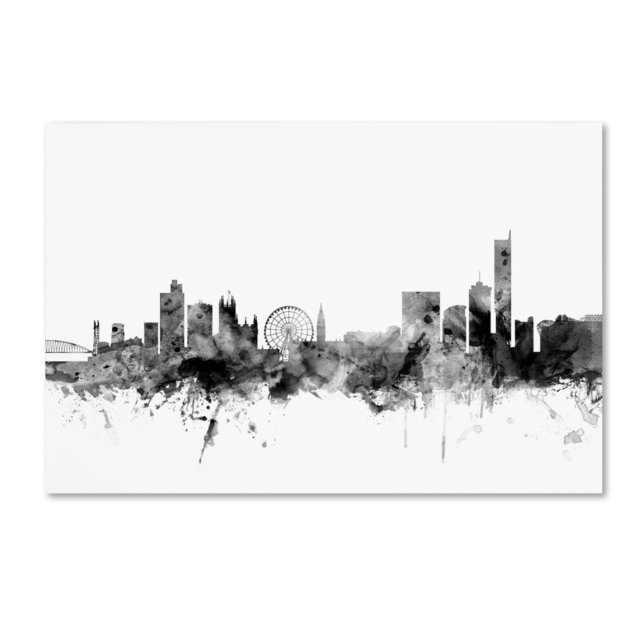 Michael Tompsett Manchester England Skyline BandW Canvas Art 16 x 24 Image 1