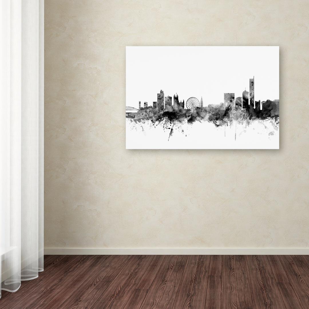 Michael Tompsett Manchester England Skyline BandW Canvas Art 16 x 24 Image 3