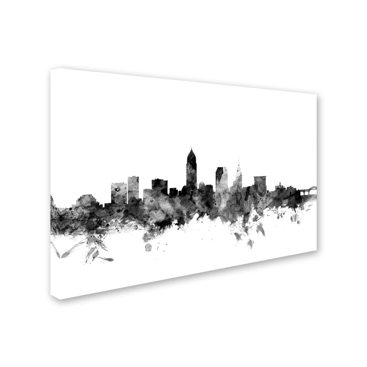 Michael Tompsett Cleveland Ohio Skyline BandW Canvas Art 16 x 24 Image 2