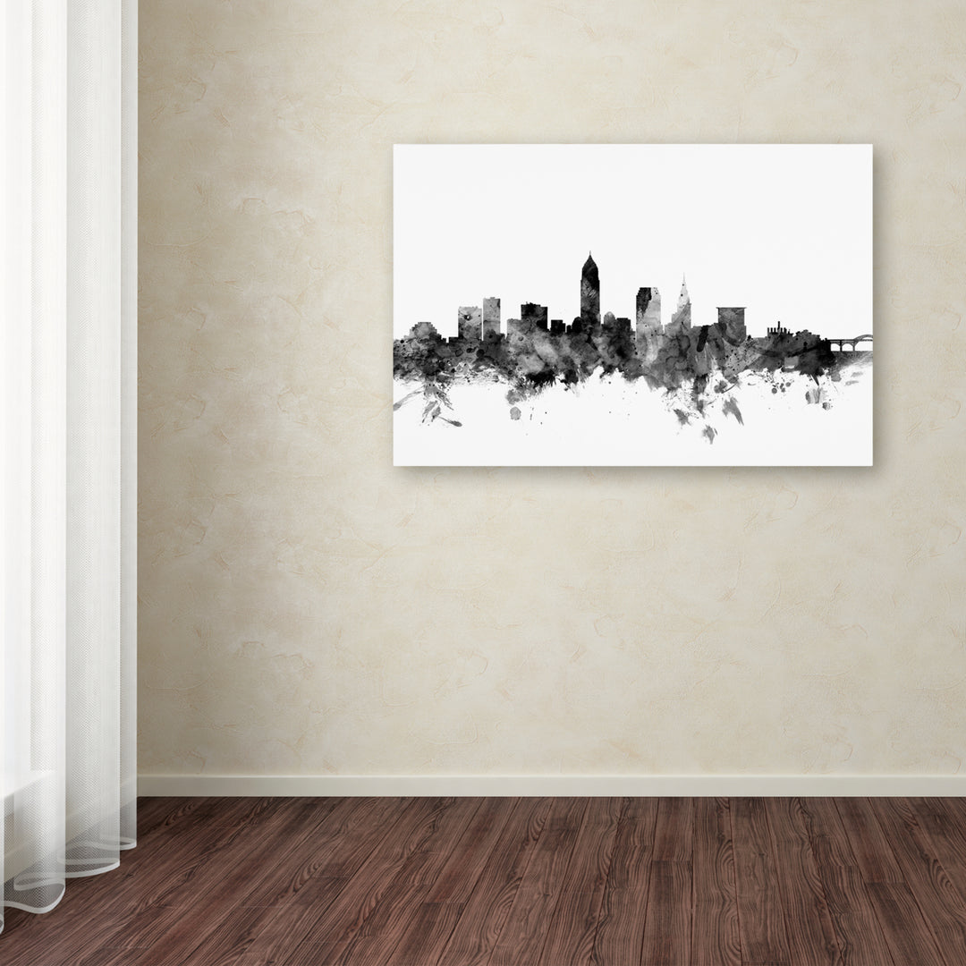 Michael Tompsett Cleveland Ohio Skyline BandW Canvas Art 16 x 24 Image 3