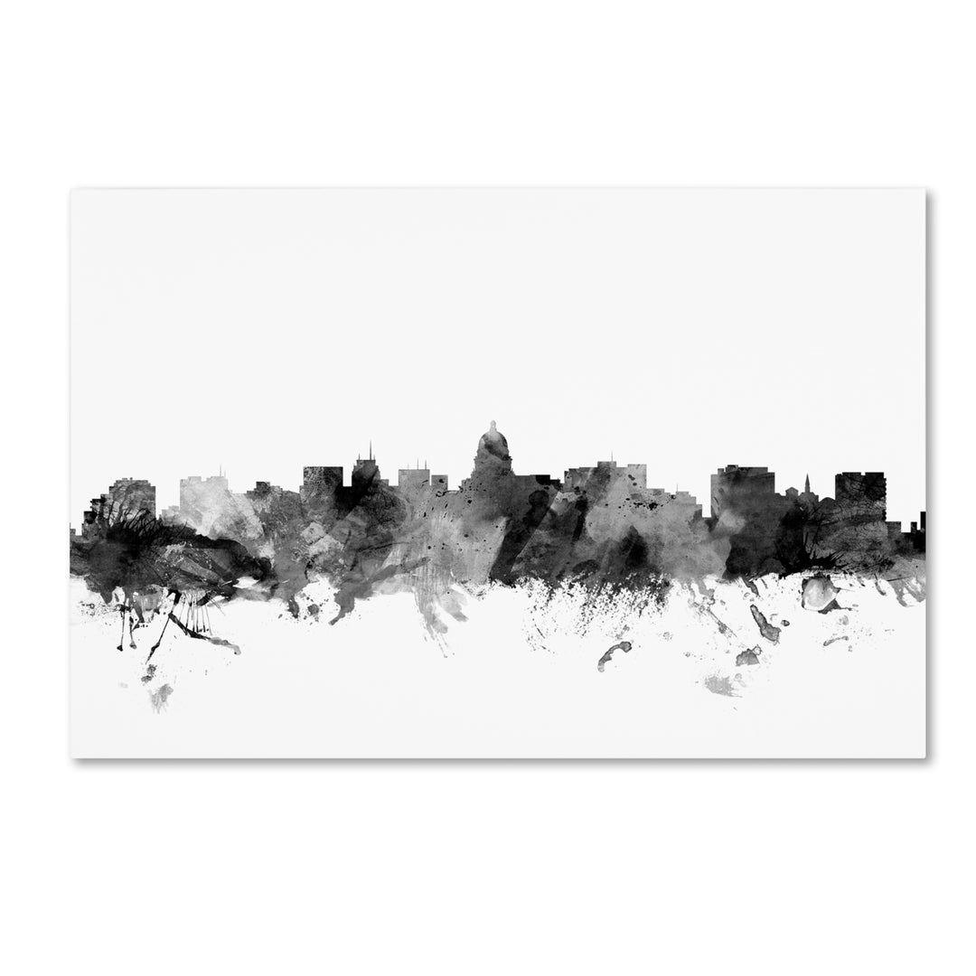 Michael Tompsett Madison Wisconsin Skyline BandW Canvas Art 16 x 24 Image 1