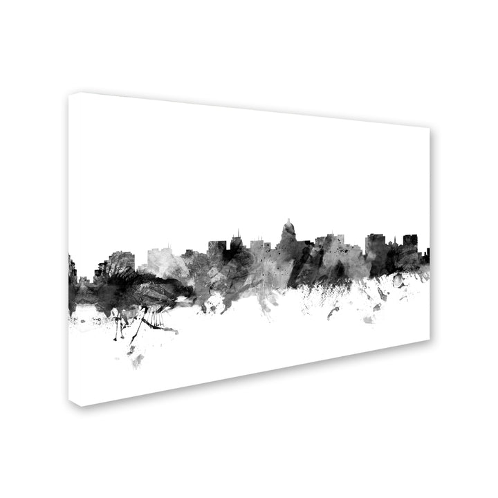 Michael Tompsett Madison Wisconsin Skyline BandW Canvas Art 16 x 24 Image 2