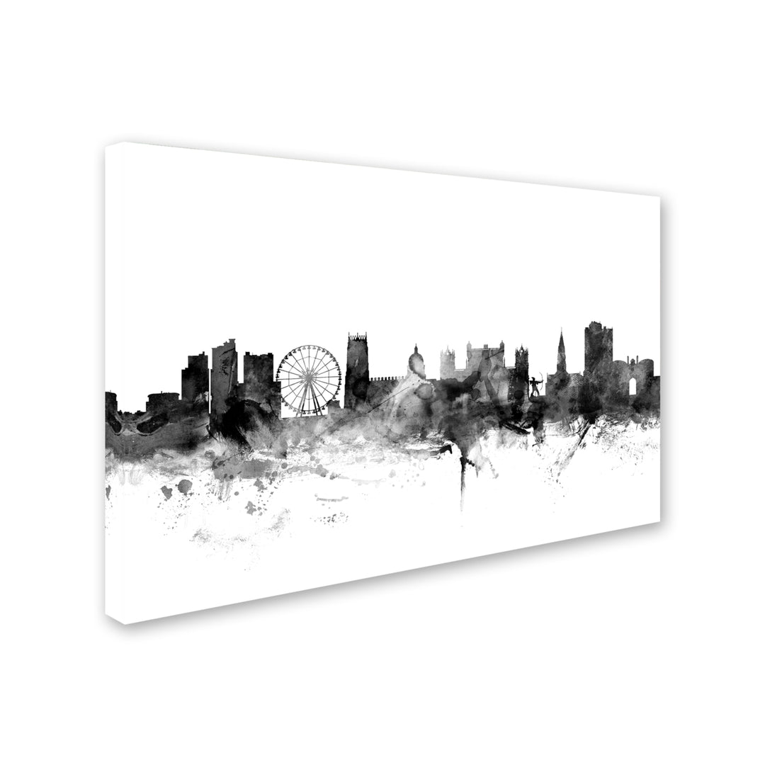 Michael Tompsett Nottingham England Skyline BandW Canvas Art 16 x 24 Image 2