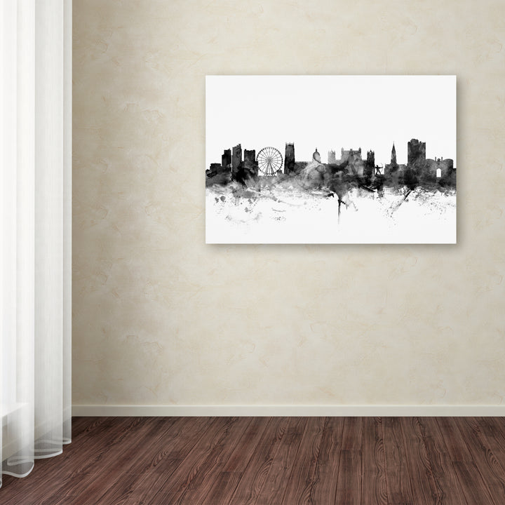 Michael Tompsett Nottingham England Skyline BandW Canvas Art 16 x 24 Image 3