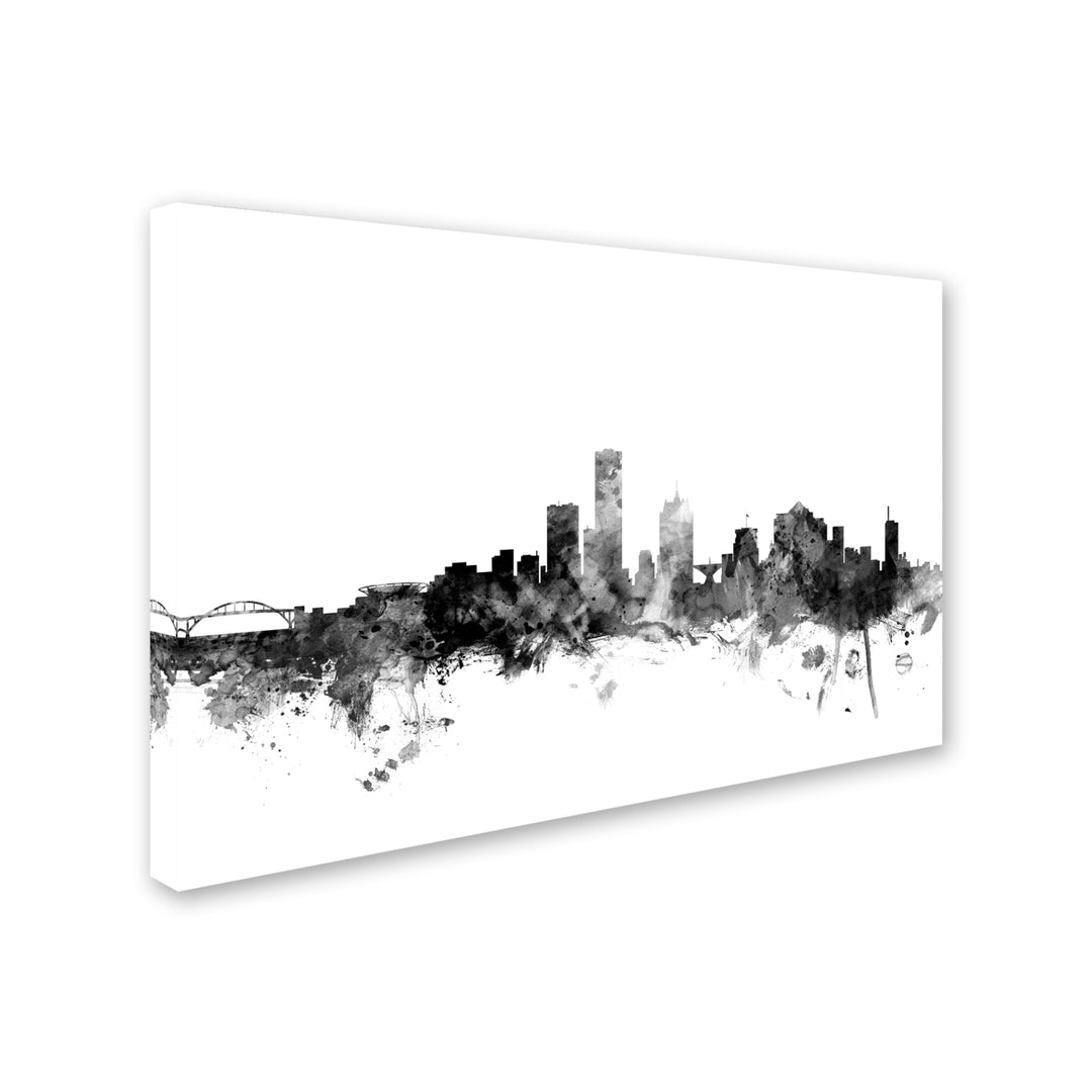 Michael Tompsett Milwaukee WI Skyline BandW Canvas Art 16 x 24 Image 2