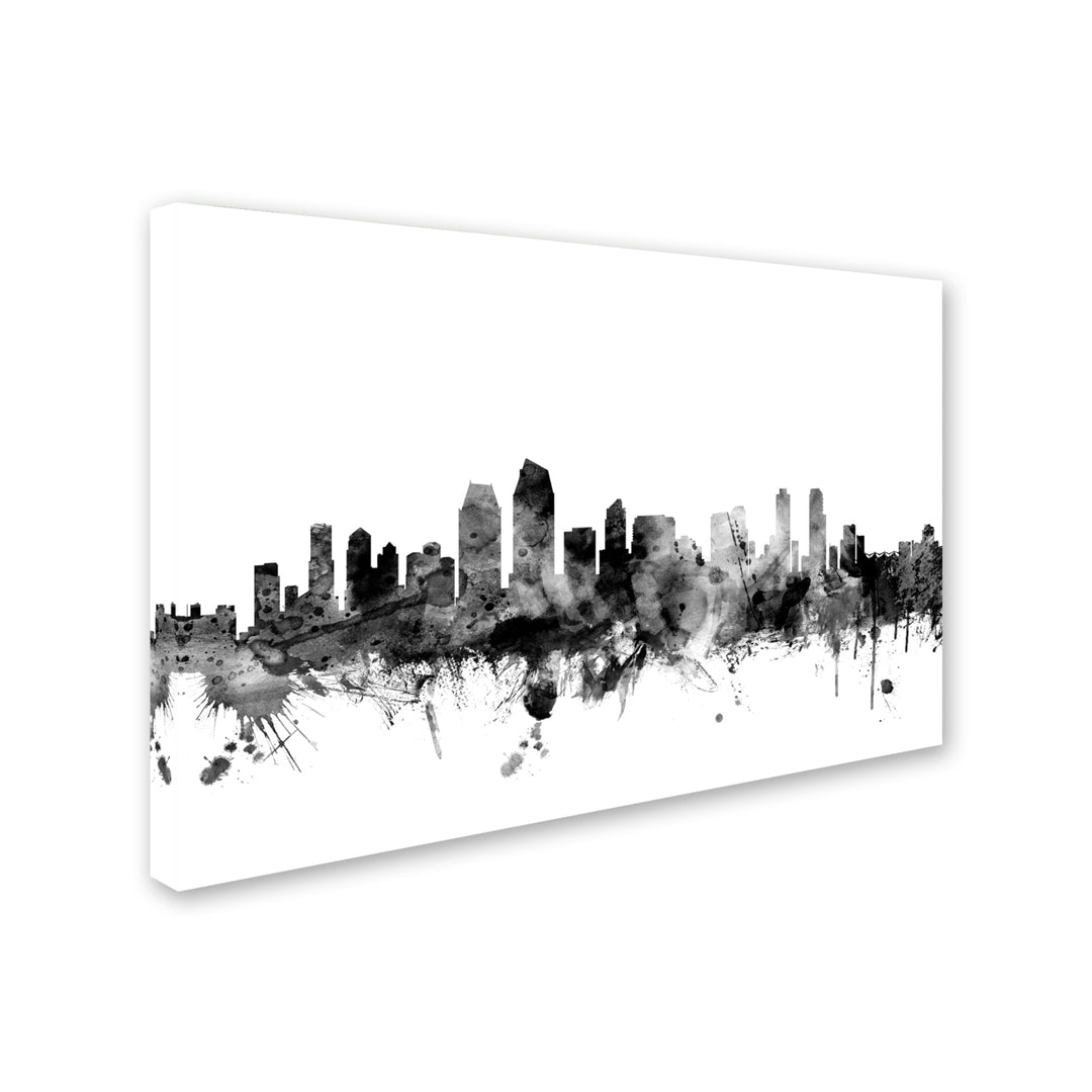 Michael Tompsett San Diego CA Skyline BandW Canvas Art 16 x 24 Image 2