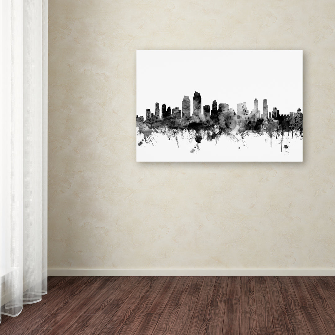 Michael Tompsett San Diego CA Skyline BandW Canvas Art 16 x 24 Image 3