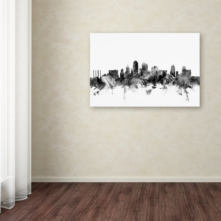 Michael Tompsett Kansas City Skyline BandW Canvas Art 16 x 24 Image 3