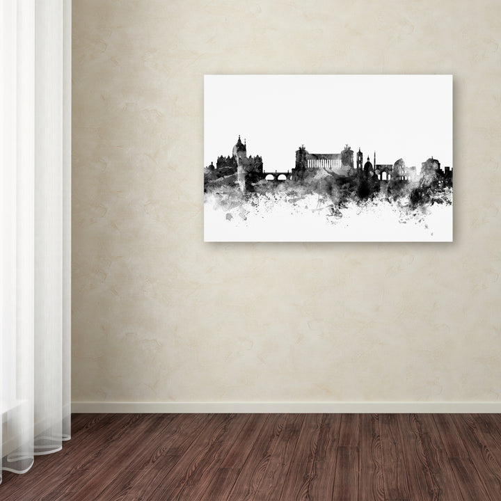 Michael Tompsett Rome Italy Skyline BandW Canvas Art 16 x 24 Image 3