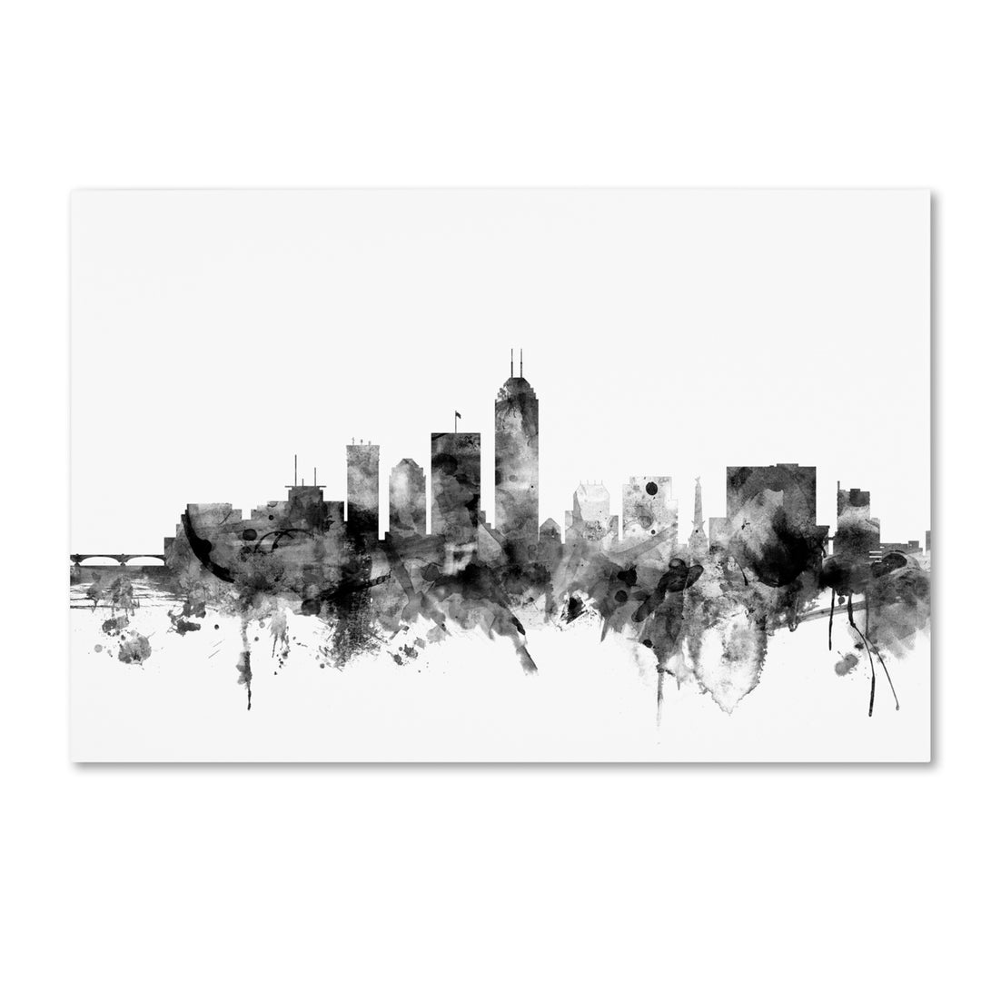 Michael Tompsett Indianapolis IN Skyline BandW Canvas Art 16 x 24 Image 1