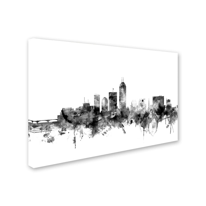 Michael Tompsett Indianapolis IN Skyline BandW Canvas Art 16 x 24 Image 2