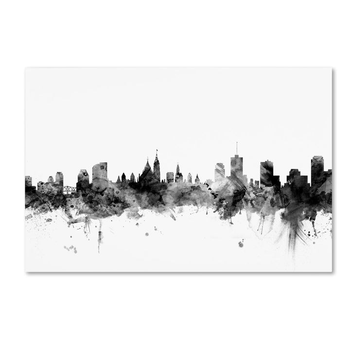 Michael Tompsett Ottawa Canada Skyline BandW Canvas Art 16 x 24 Image 1