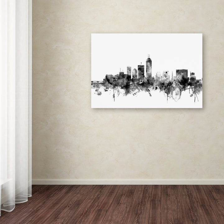 Michael Tompsett Indianapolis IN Skyline BandW Canvas Art 16 x 24 Image 3