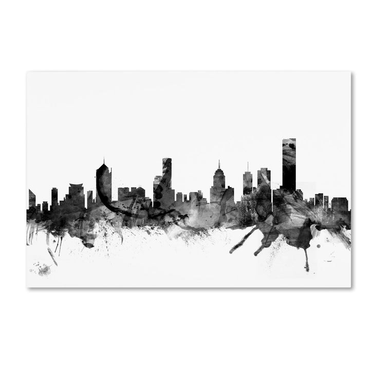 Michael Tompsett Melbourne Skyline BandW Canvas Art 16 x 24 Image 1