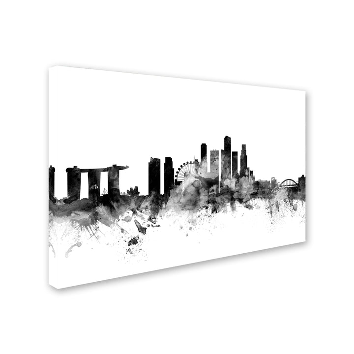 Michael Tompsett Singapore Skyline BandW Canvas Art 16 x 24 Image 2