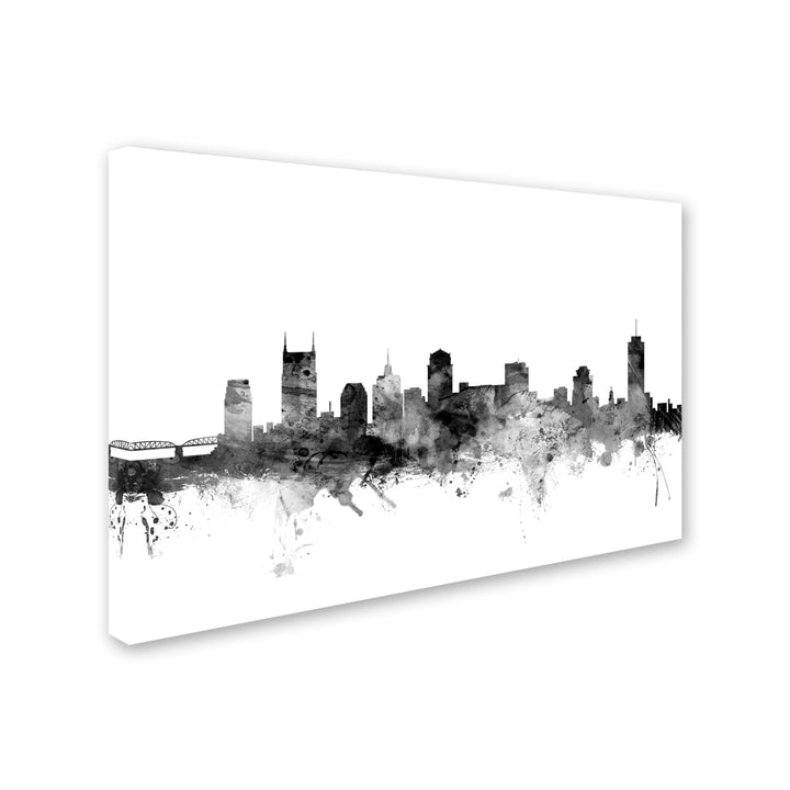 Michael Tompsett Nashville TN Skyline BandW Canvas Art 16 x 24 Image 2