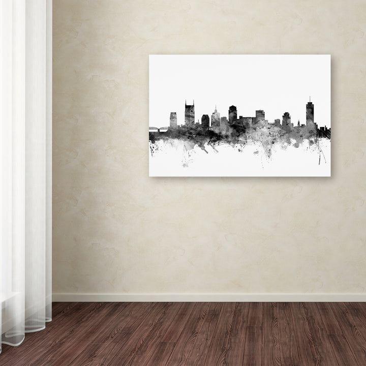 Michael Tompsett Nashville TN Skyline BandW Canvas Art 16 x 24 Image 3