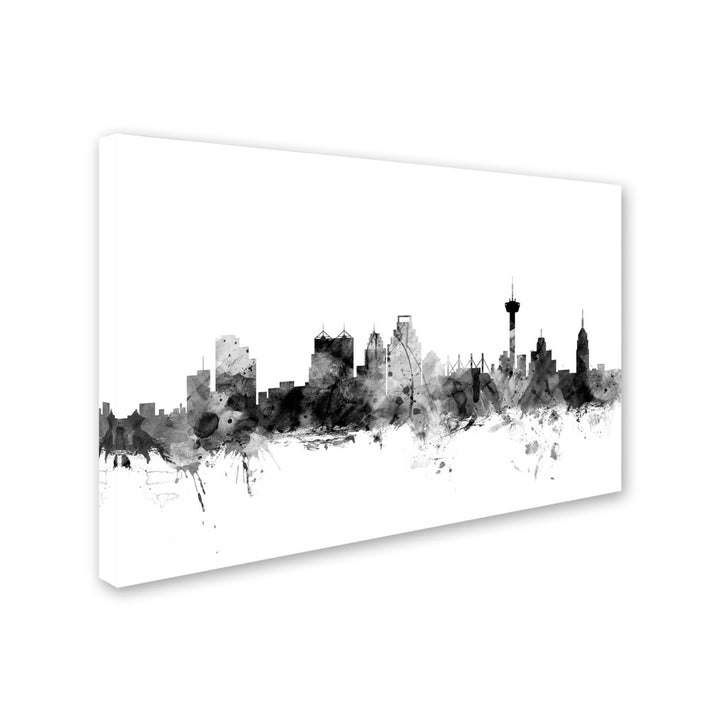 Michael Tompsett San Antonio Texas Skyline BandW Canvas Art 16 x 24 Image 2