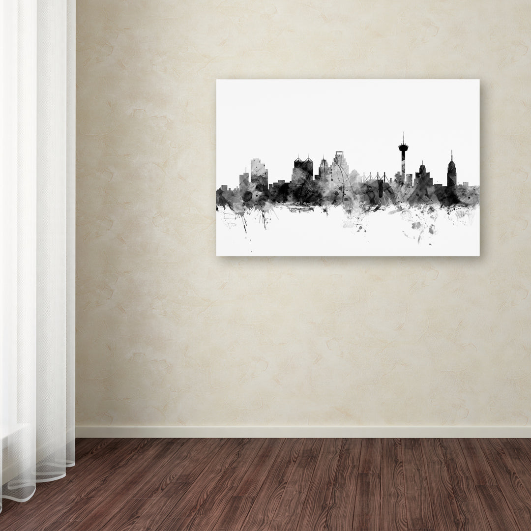 Michael Tompsett San Antonio Texas Skyline BandW Canvas Art 16 x 24 Image 3