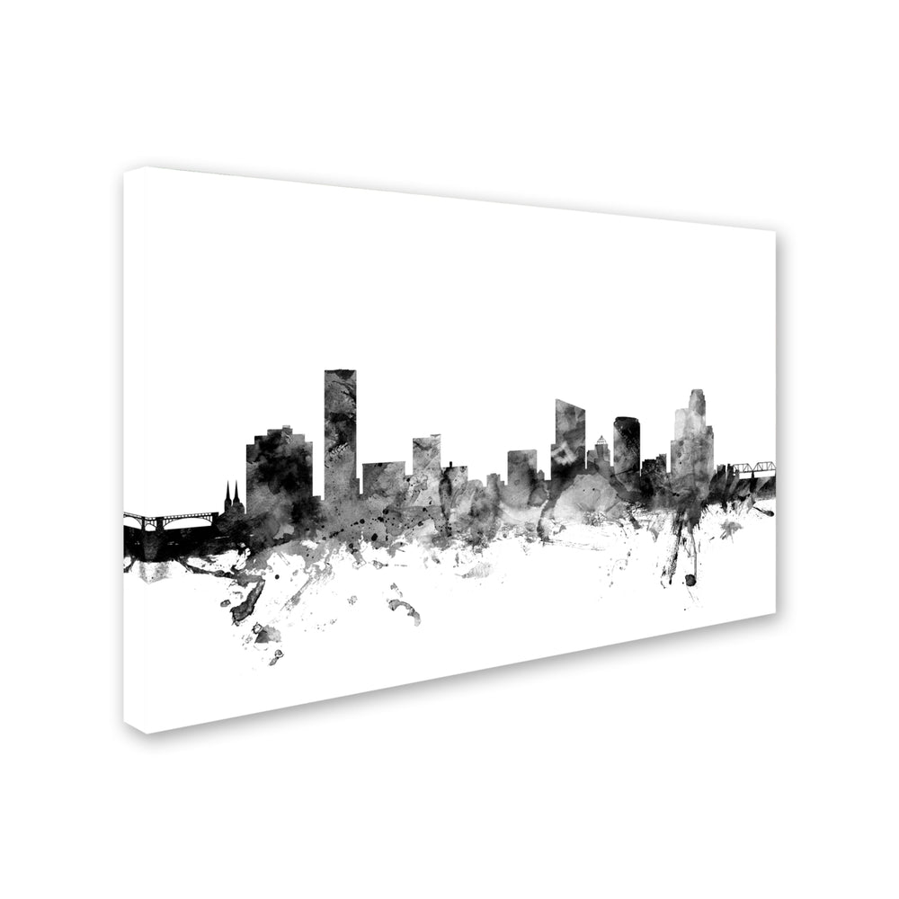 Michael Tompsett Grand Rapids MI Skyline BandW Canvas Art 16 x 24 Image 2