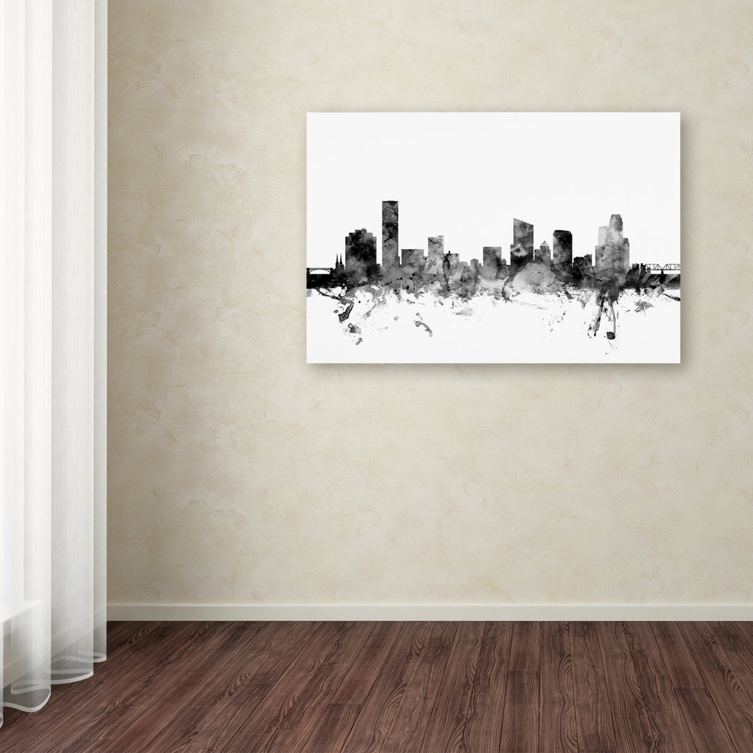 Michael Tompsett Grand Rapids MI Skyline BandW Canvas Art 16 x 24 Image 3