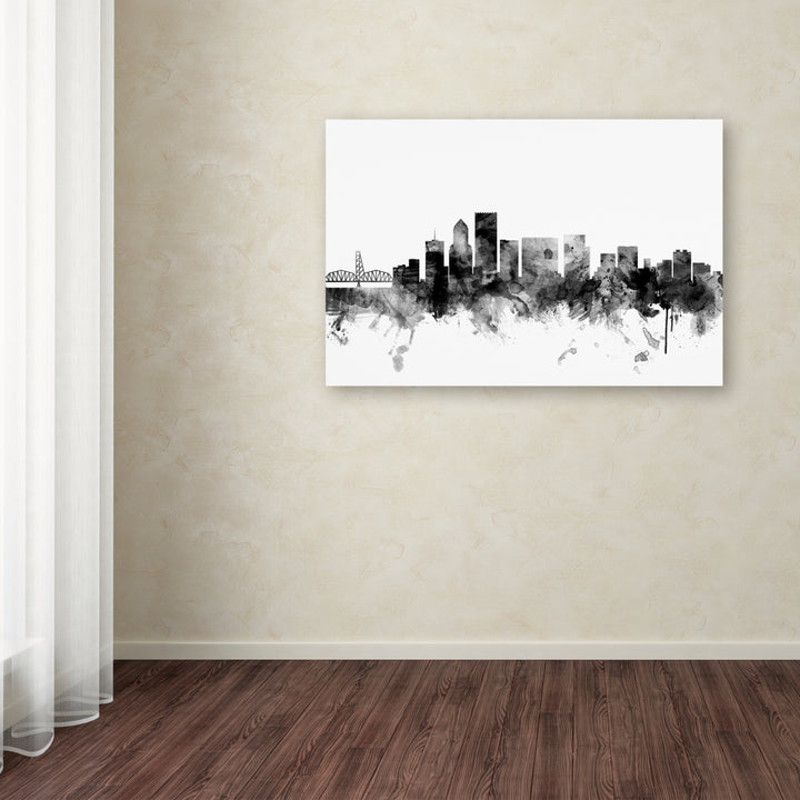 Michael Tompsett Portland Oregon Skyline BandW Canvas Art 16 x 24 Image 3