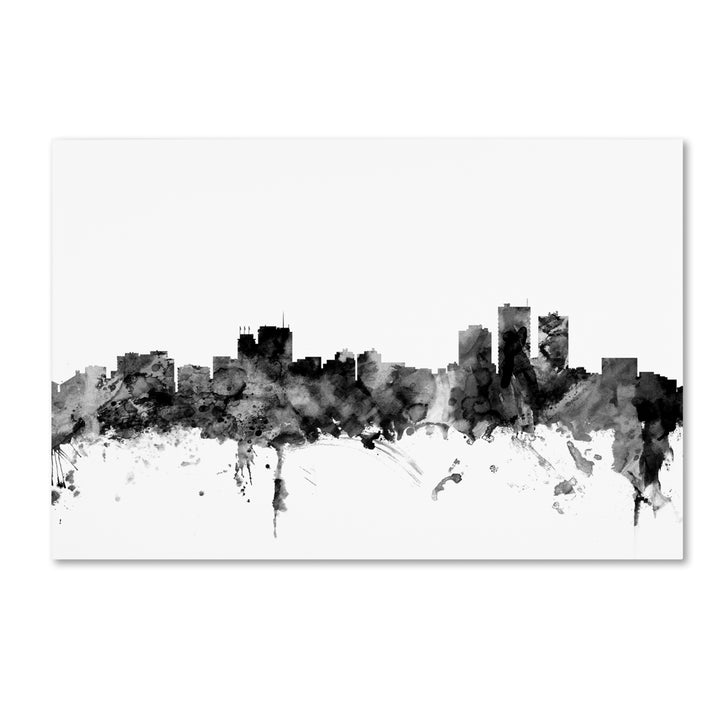 Michael Tompsett Anchorage Alaska Skyline BandW Canvas Art 16 x 24 Image 1