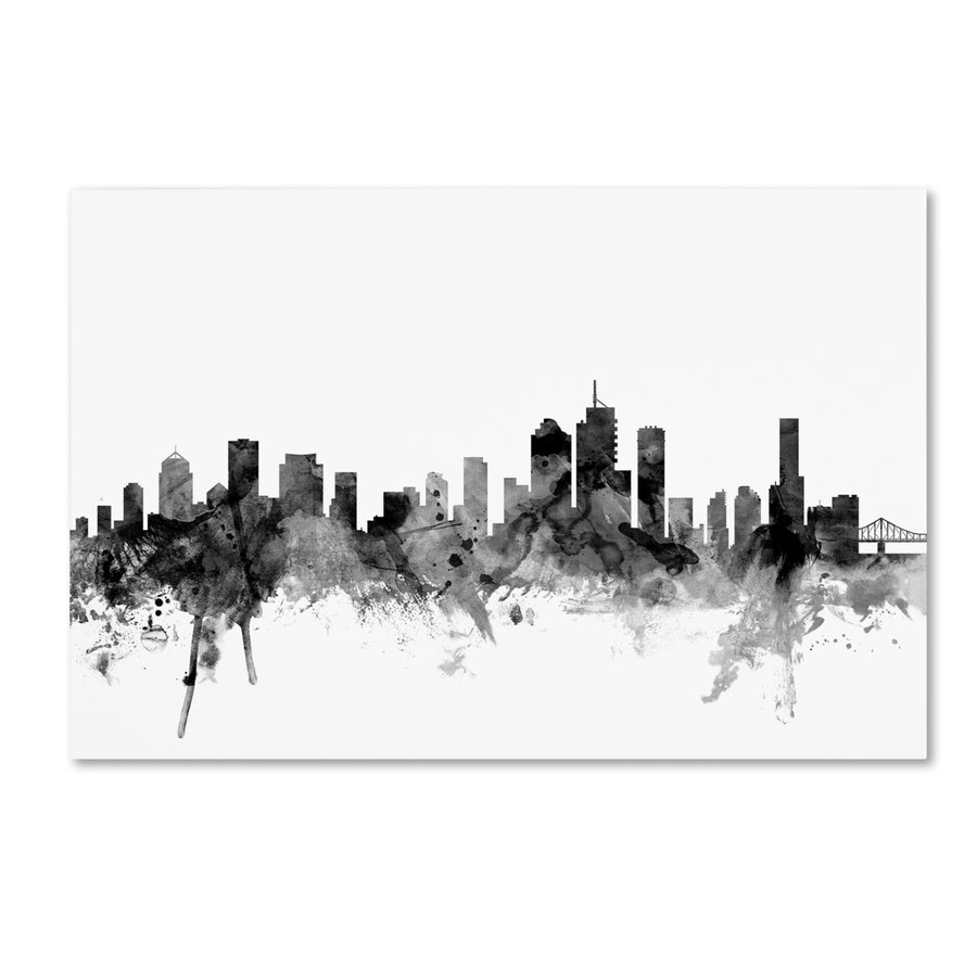 Michael Tompsett Brisbane Australia Skyline BandW Canvas Art 16 x 24 Image 1