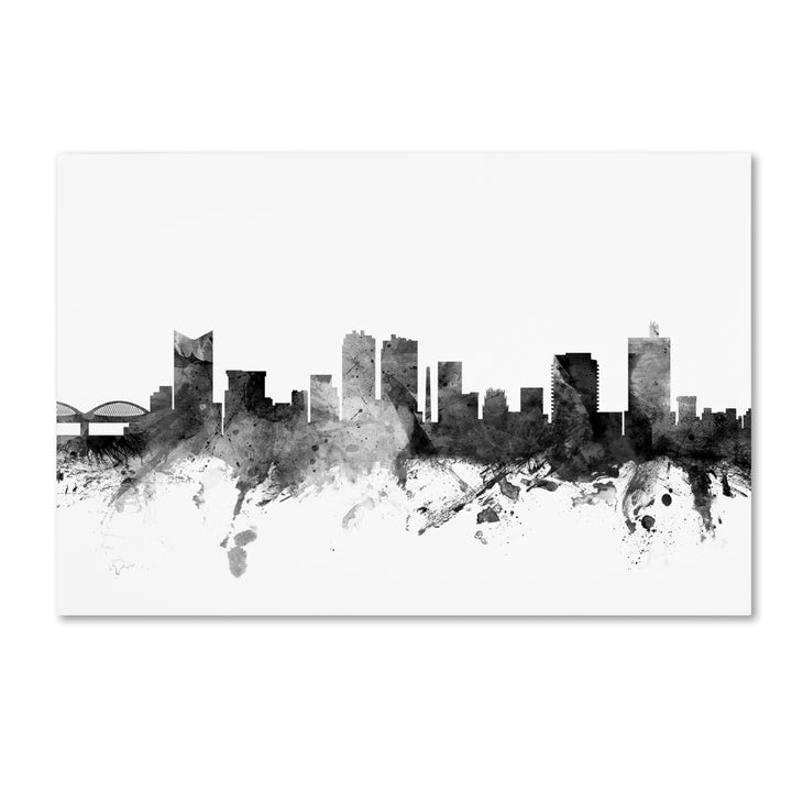 Michael Tompsett Fort Worth Texas Skyline BandW Canvas Art 16 x 24 Image 1