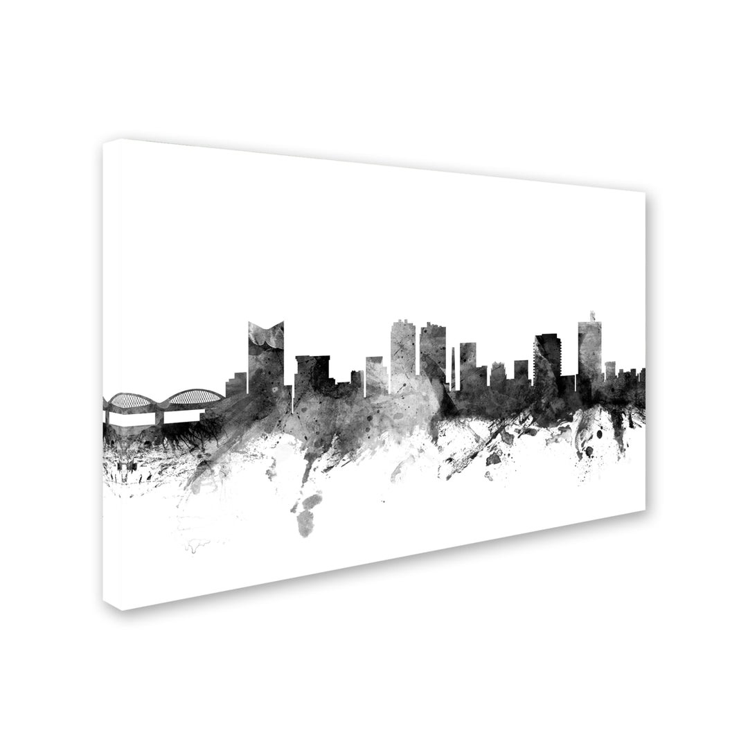 Michael Tompsett Fort Worth Texas Skyline BandW Canvas Art 16 x 24 Image 2