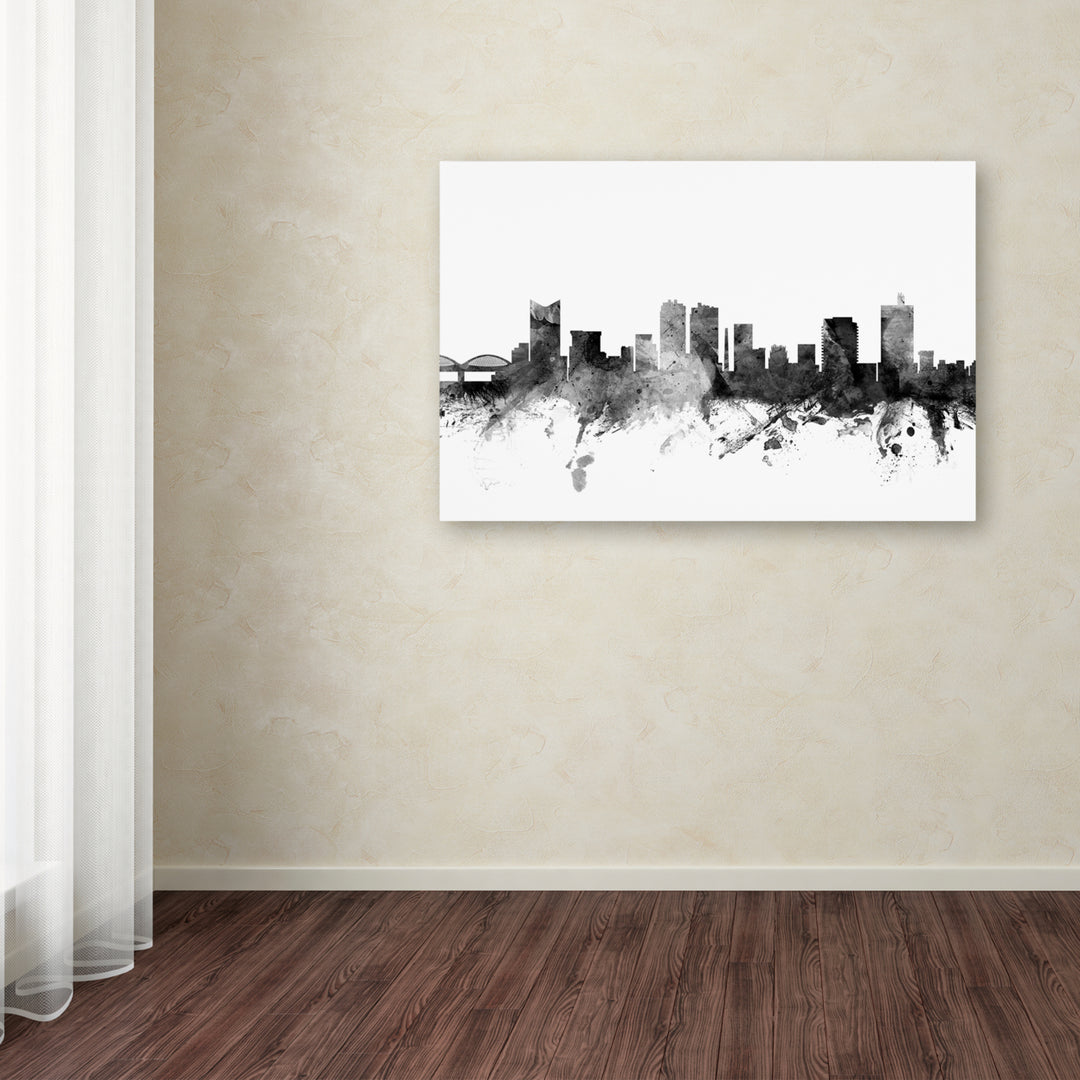 Michael Tompsett Fort Worth Texas Skyline BandW Canvas Art 16 x 24 Image 3