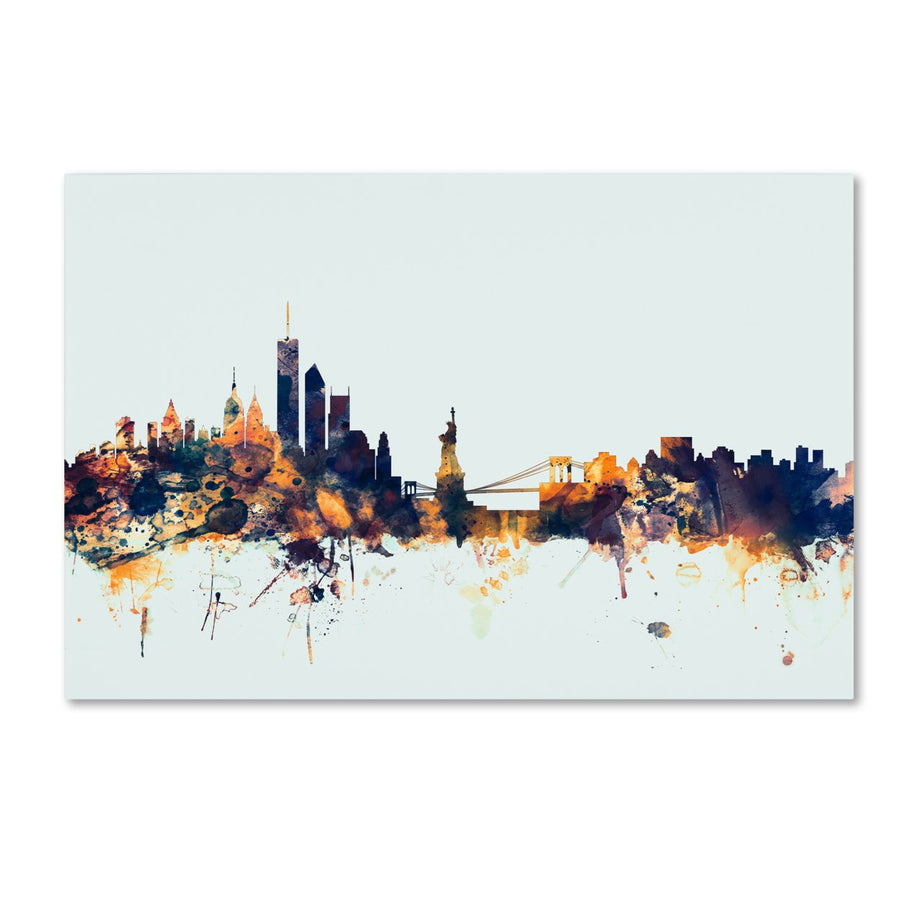 Michael Tompsett York Skyline Blue Canvas Art 16 x 24 Image 1