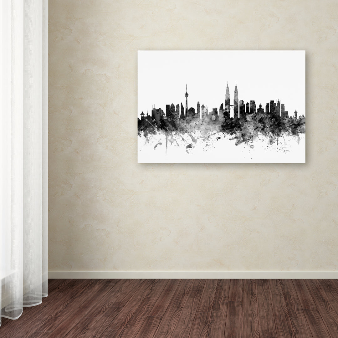 Michael Tompsett Kuala Lumpur Skyline BandW Canvas Art 16 x 24 Image 3