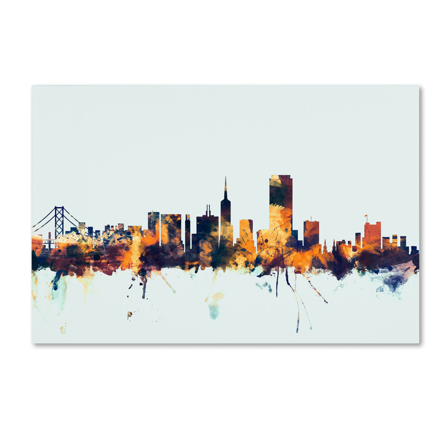 Michael Tompsett San Francisco Skyline Blue Canvas Art 16 x 24 Image 1