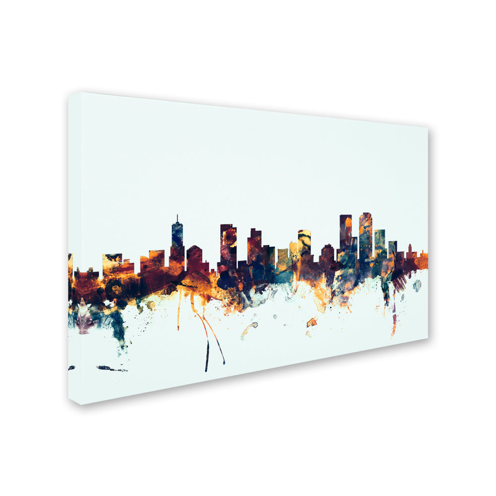 Michael Tompsett Denver Colorado Skyline Blue Canvas Art 16 x 24 Image 2