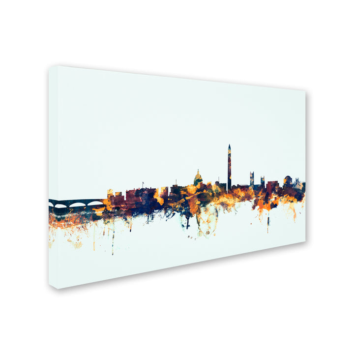 Michael Tompsett Washington DC Skyline Blue Canvas Art 16 x 24 Image 2