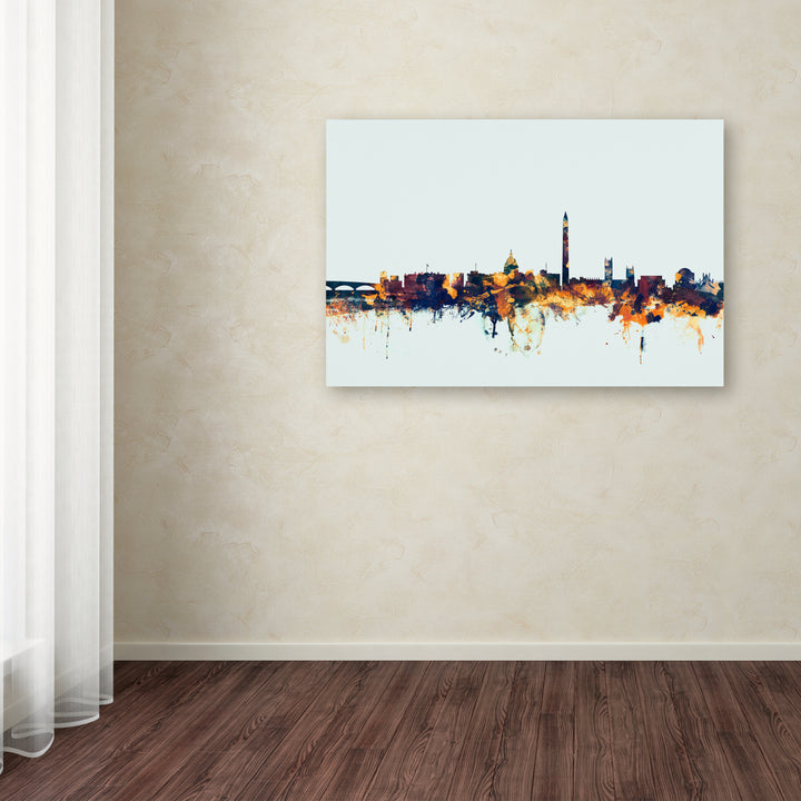 Michael Tompsett Washington DC Skyline Blue Canvas Art 16 x 24 Image 3