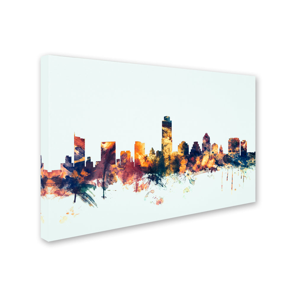 Michael Tompsett Austin Texas Skyline Blue Canvas Art 16 x 24 Image 2