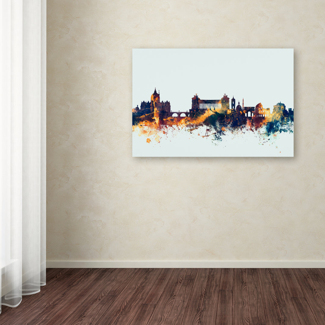 Michael Tompsett Rome Italy Skyline Blue Canvas Art 16 x 24 Image 3