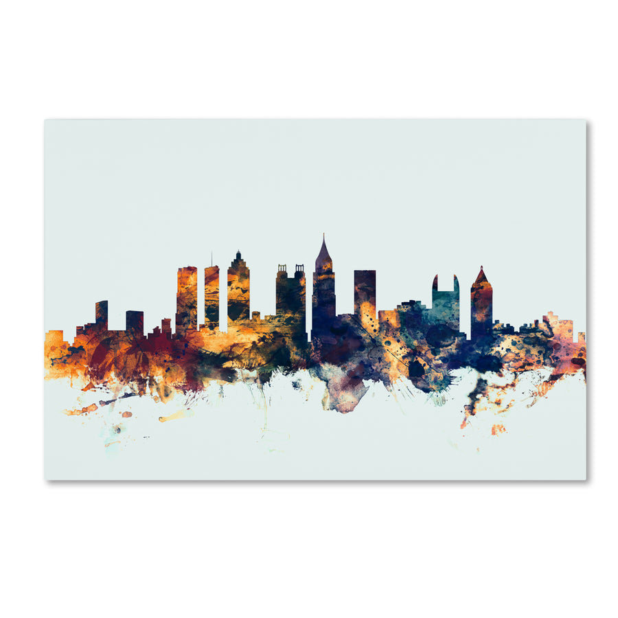 Michael Tompsett Atlanta Georgia Skyline Blue Canvas Art 16 x 24 Image 1
